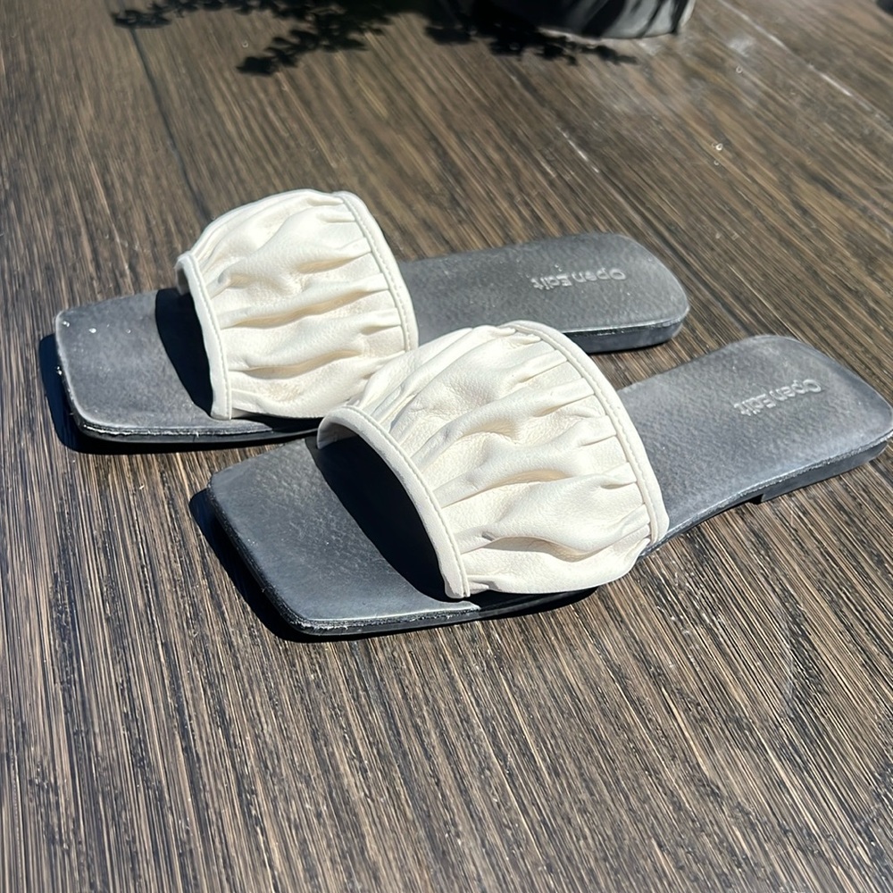 Open edit white slide sandal